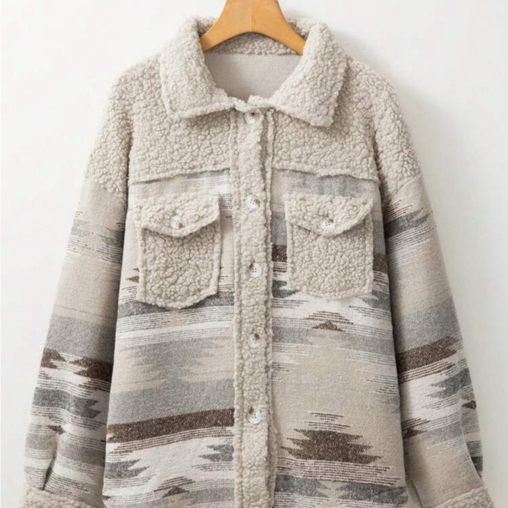 Women's Beige Sherpa Jacket